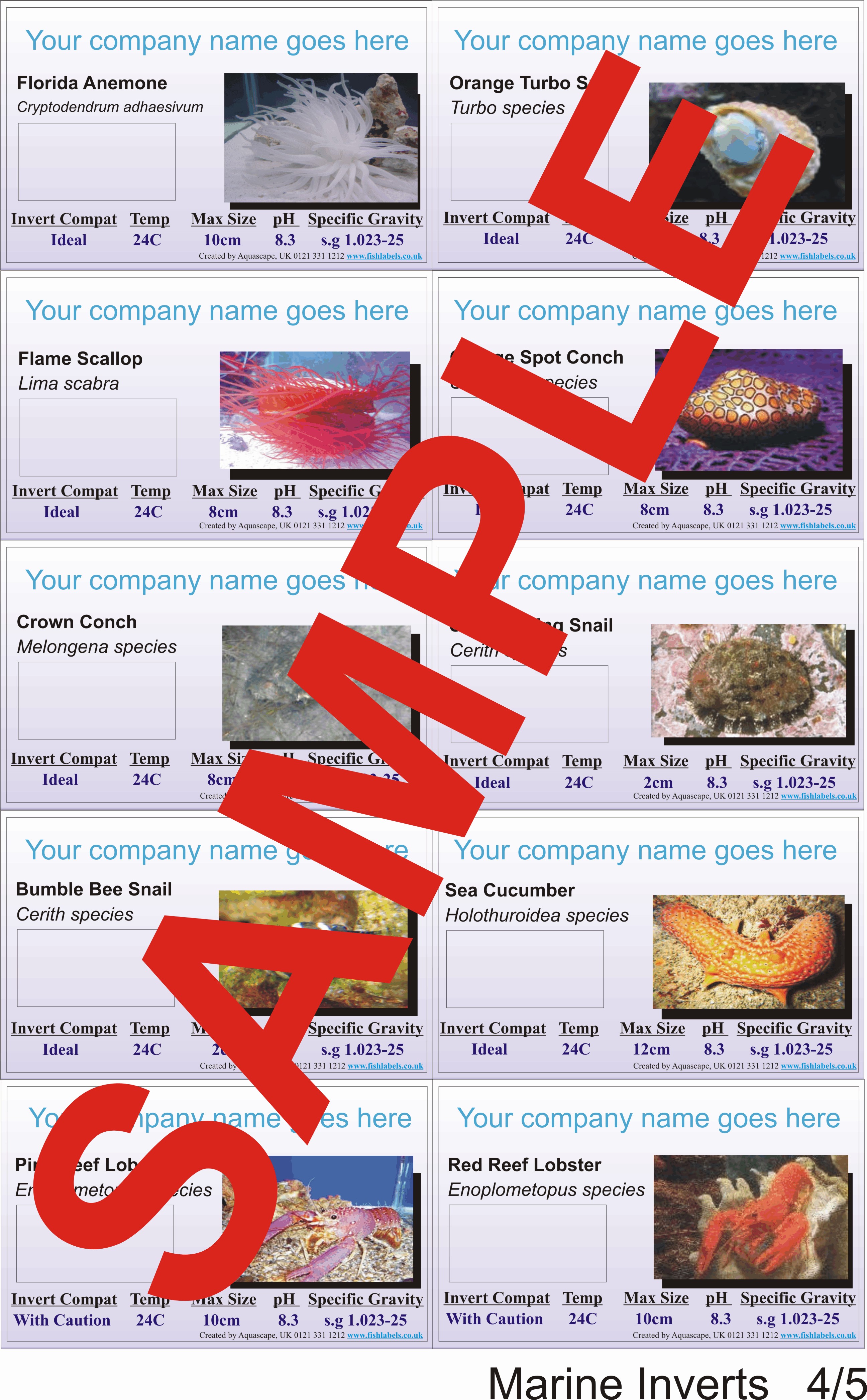 WWW.FISHLABELS.CO.UK - Personalised Aquarium Labels